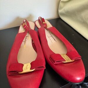 Salvatore Ferragamo Women's Red Slingback Flats